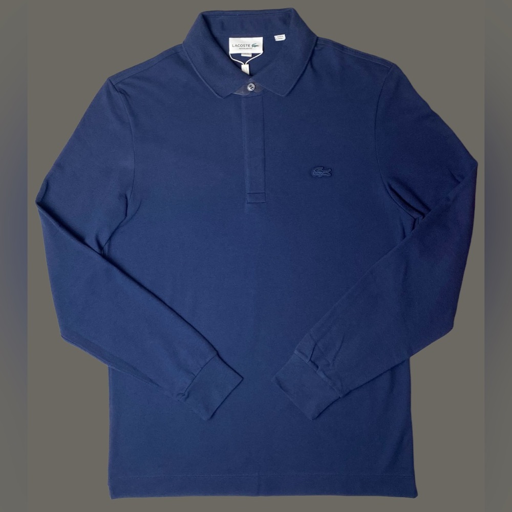 Lacoste Mens Long Sleeve Paris Polo Classic Fit Stretch Shirt - PH2481-51-166